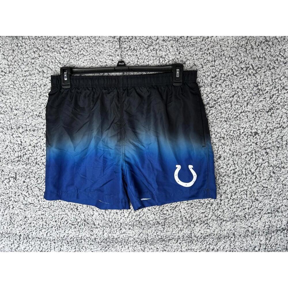 NFL Indianapolis Colts Mens Swim Shorts Blue Black Gradient Size L